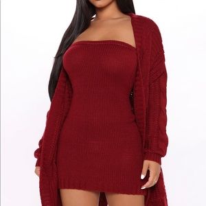 Gray fashion nova sweater dress set